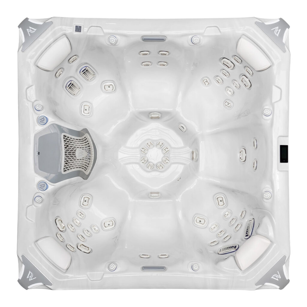 luxueuze witte jacuzzi met meerdere zitplaatsen en massagejets van Westspa