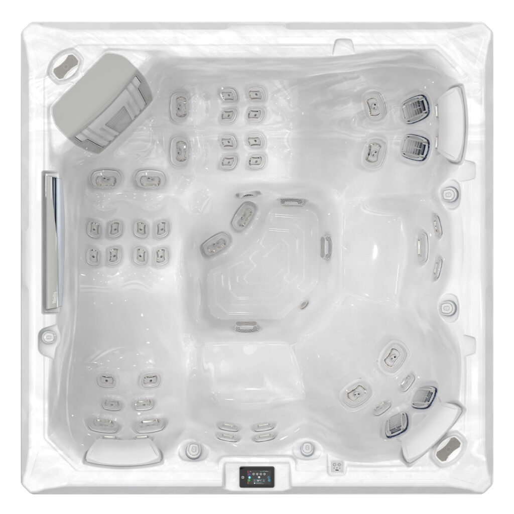 luxueuze wit acryl hottub met meerdere jets en zitplaatsen van westspa voor ontspanning en wellness